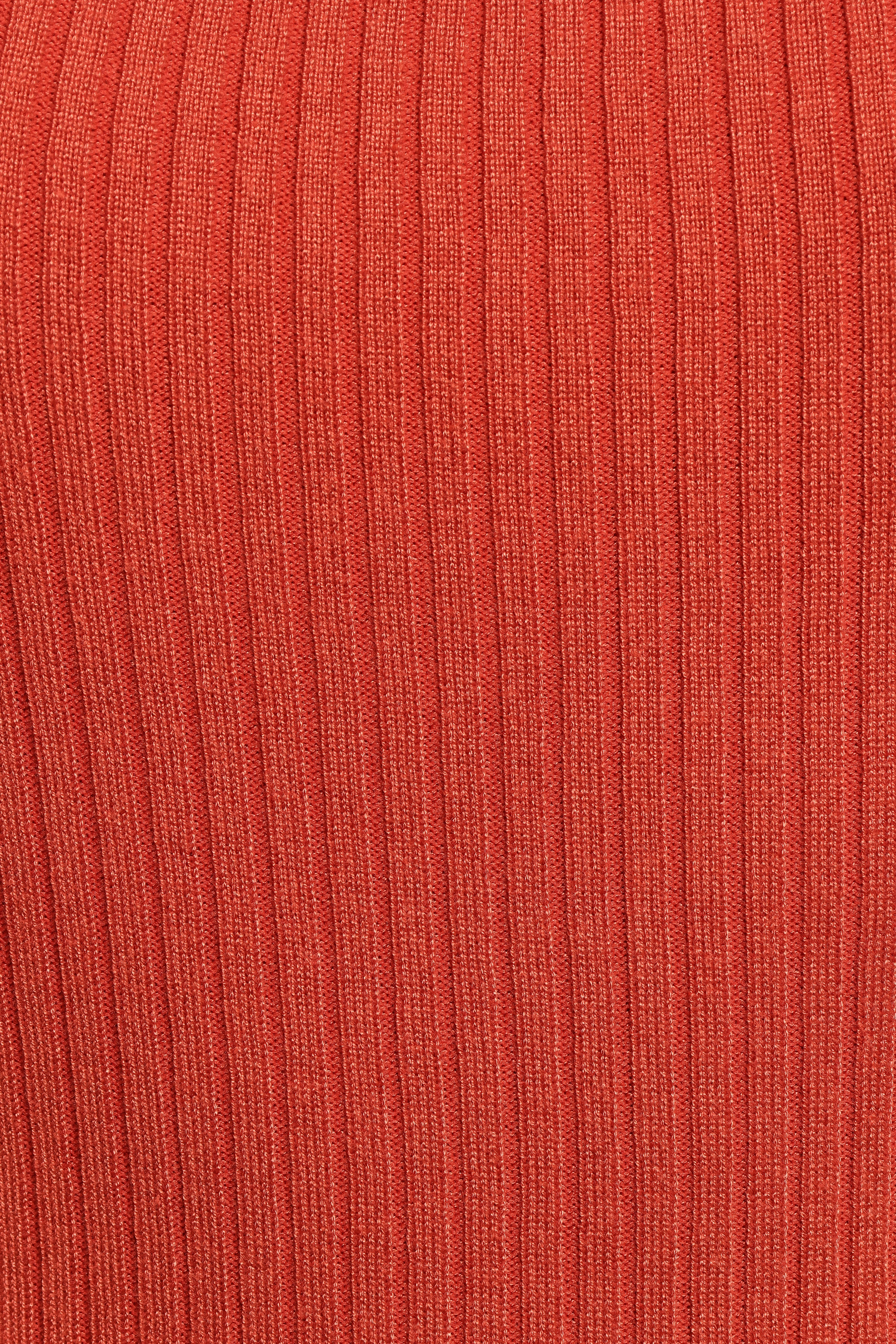 Shani Ribbed Knit Top - Brick Red