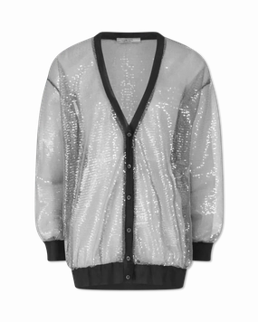 Sheer Sequined Cardigan