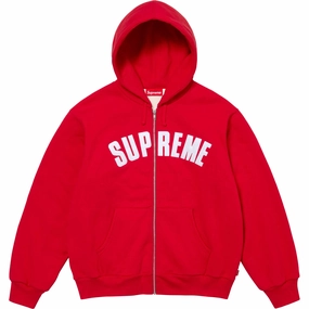 Supreme Arc Thermal Lined Zip Up Hooded Sweatshirt Red