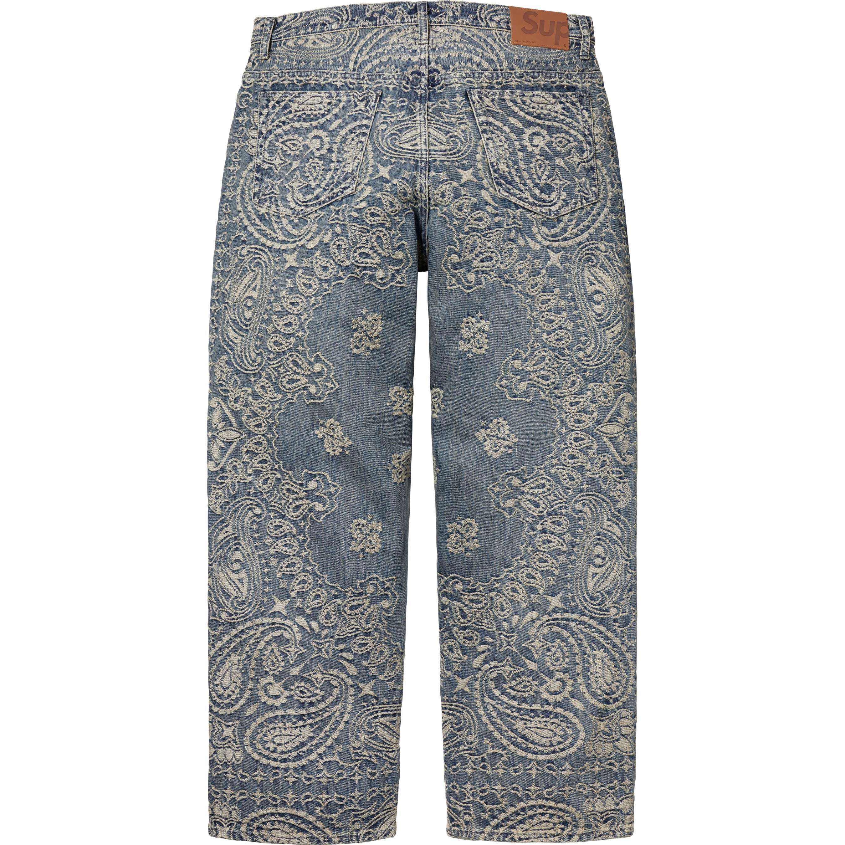 Supreme Bandana Jacquard Baggy Jean Blue