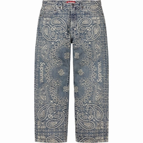 Supreme Bandana Jacquard Baggy Jean Blue