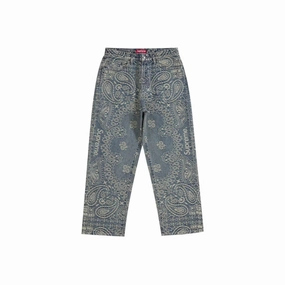Supreme Bandana Jacquard Baggy Jean Blue