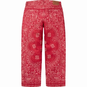 Supreme Bandana Jacquard Baggy Jean Red