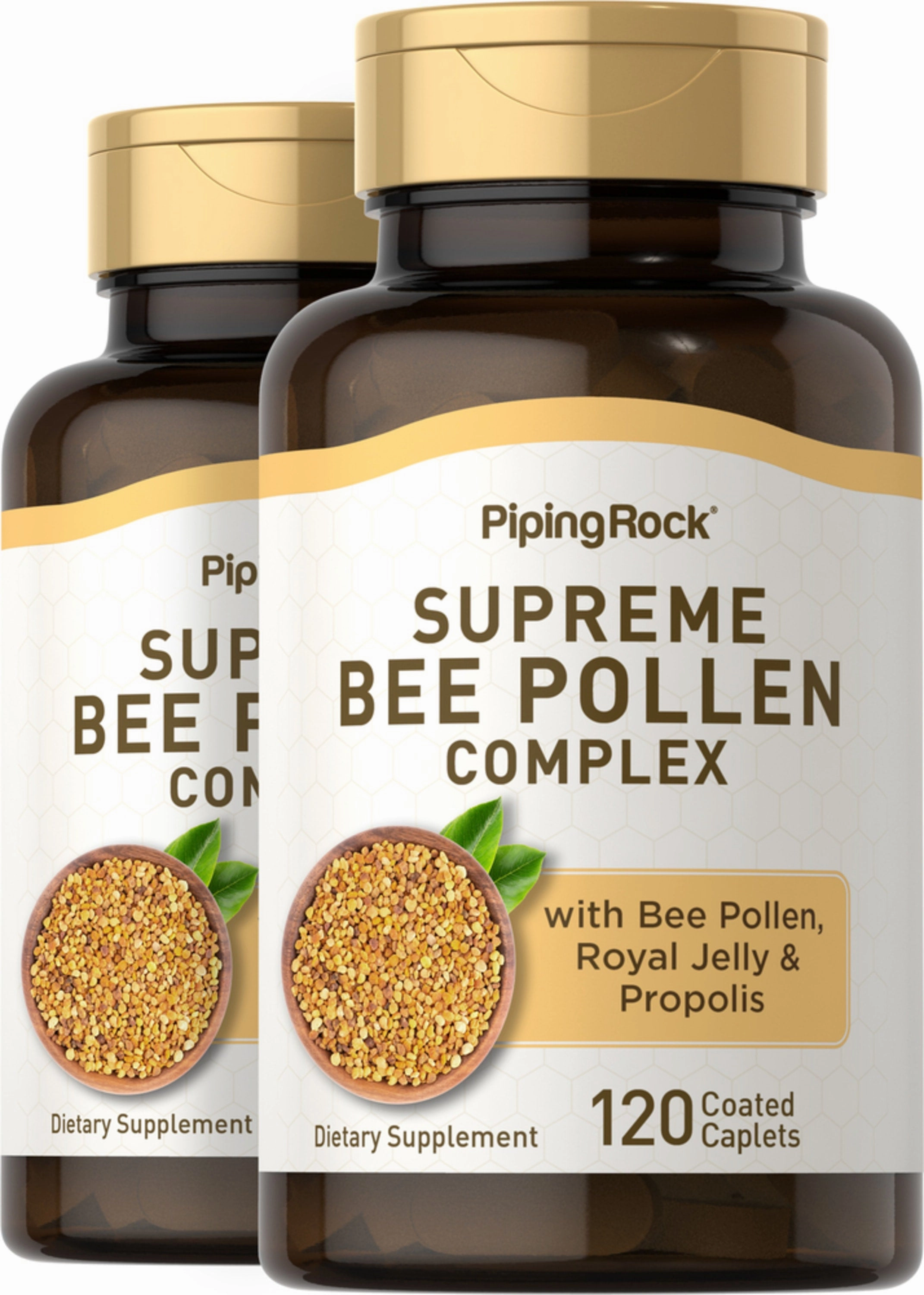 Supreme Bee Pollen Complex, 120 Coated Caplets, 2  Bottles