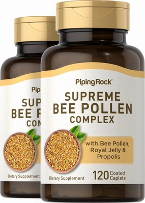 Supreme Bee Pollen Complex, 120 Coated Caplets, 2  Bottles