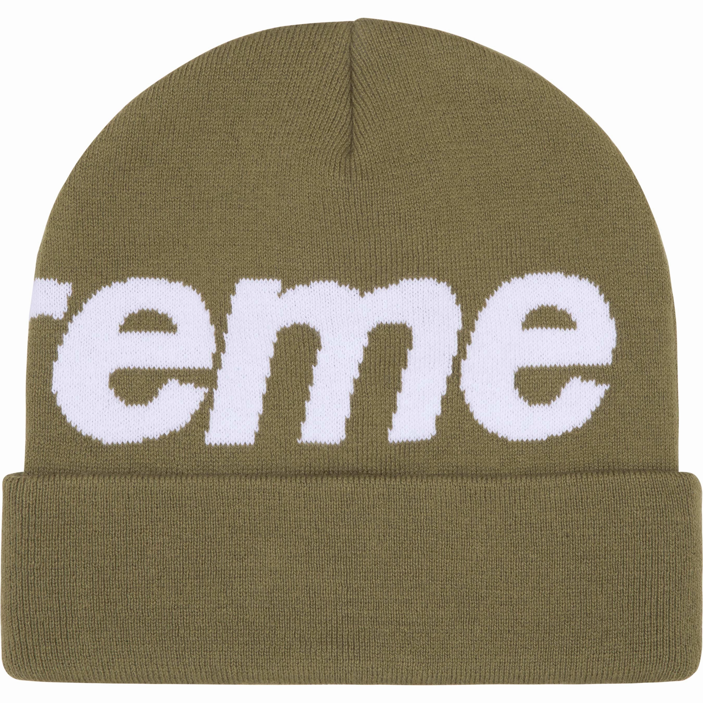 Supreme Big Logo Beanie Light Olive