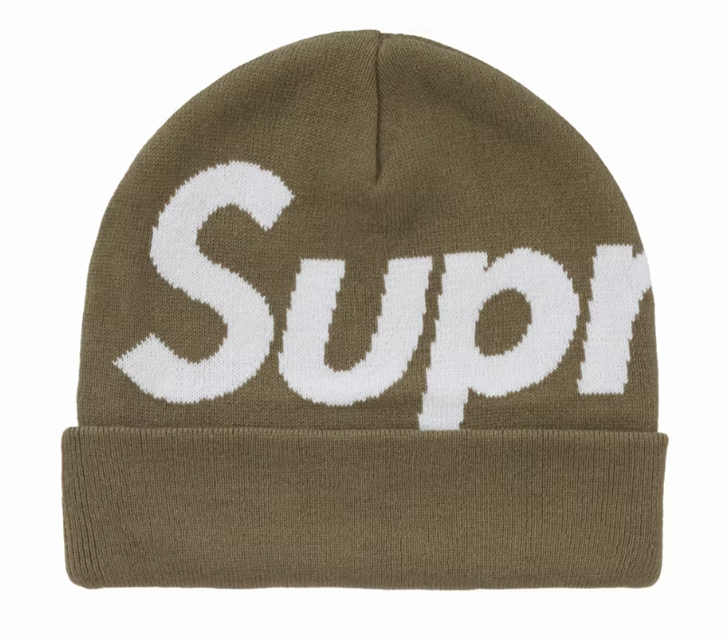 Supreme Big Logo Beanie Light Olive