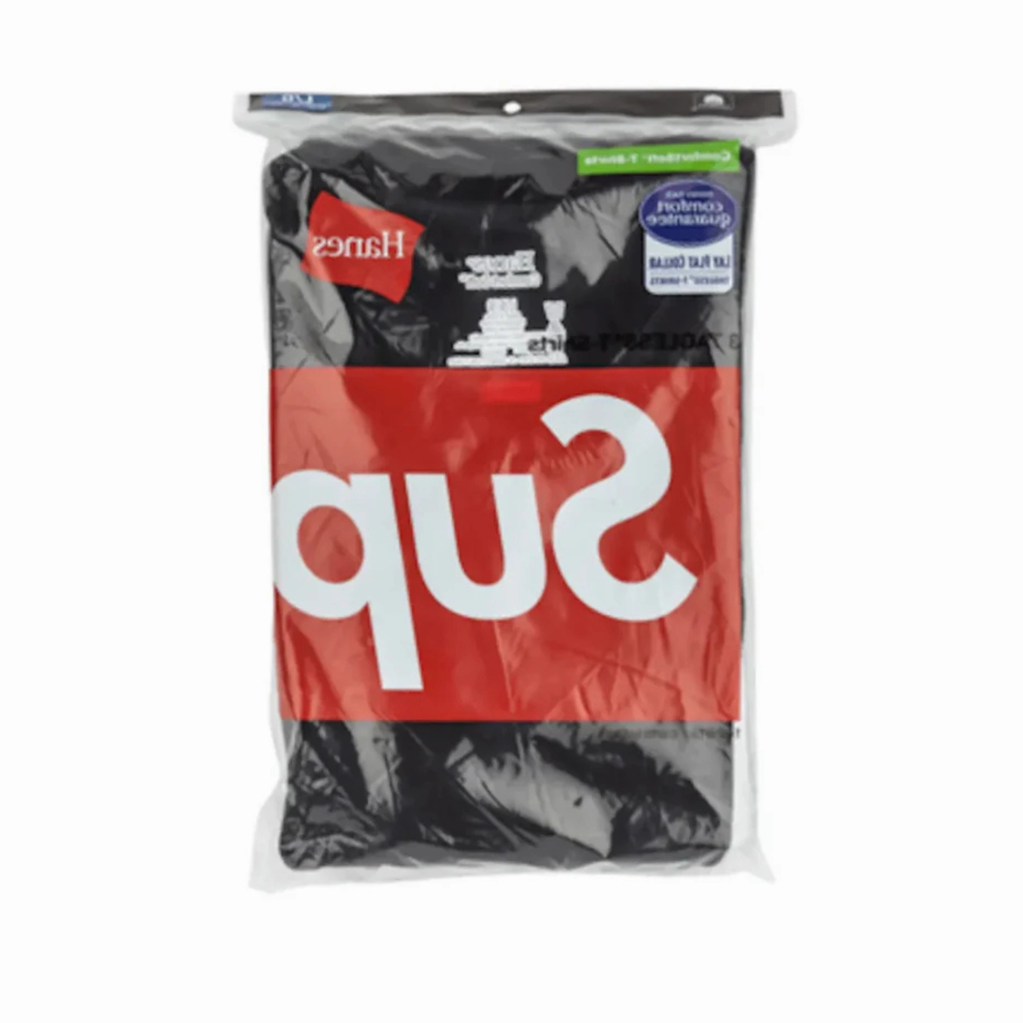 Supreme Hanes Tagless T-shirt (3 stk.) Black