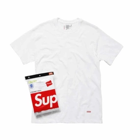 Supreme Hanes Tagless T-shirt (3 stk.) White