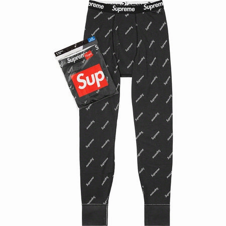 Supreme Hanes Thermal Pant Black