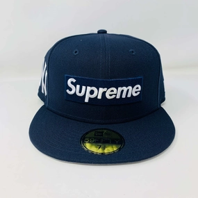 Supreme MLB Teams New York Box Logo New Era 59Fifty Fitted Cap Navy