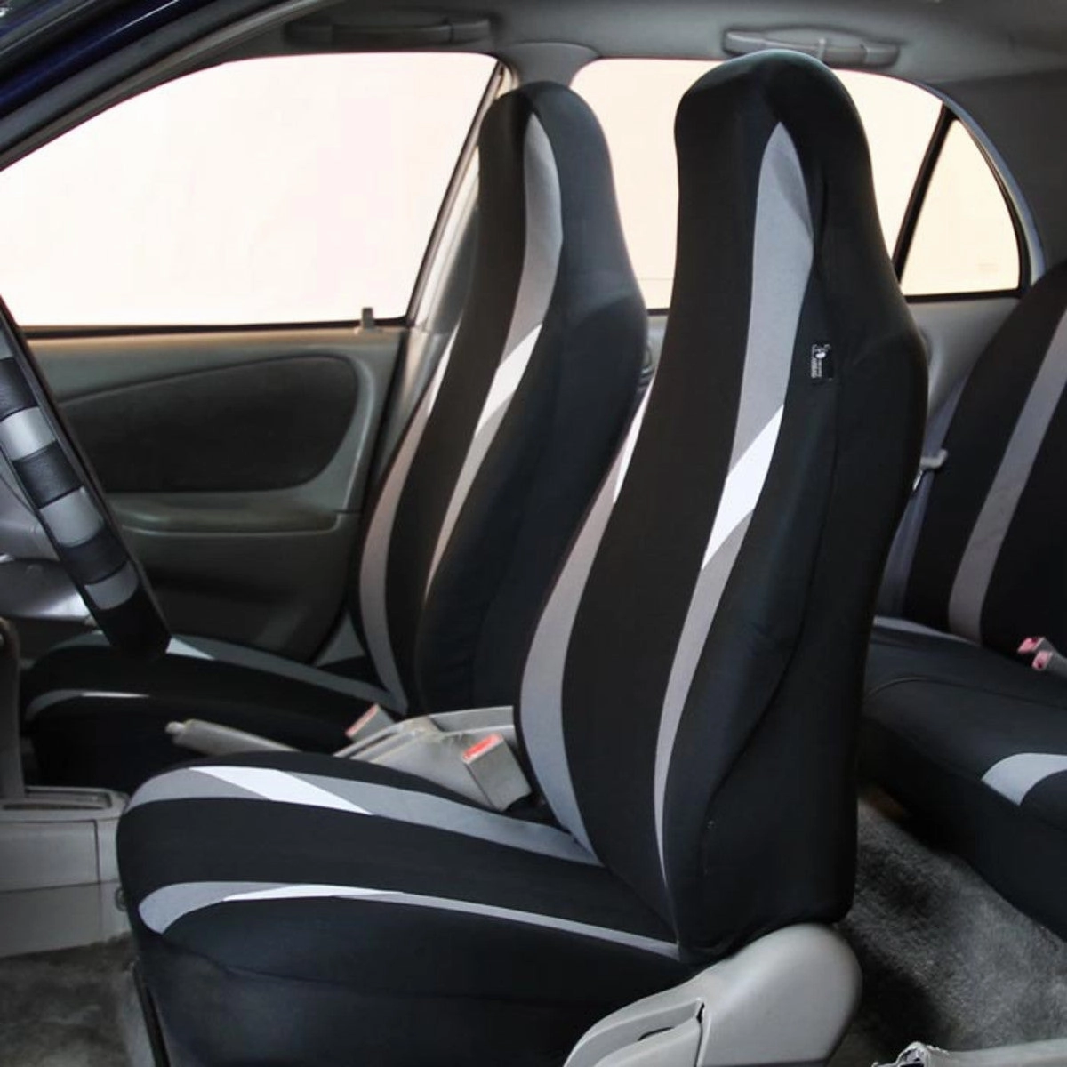 Supreme Modernistic Car Seat Covers - Full Set Gray