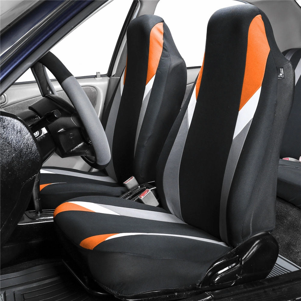 Supreme Modernistic Car Seat Covers - Full Set Orange