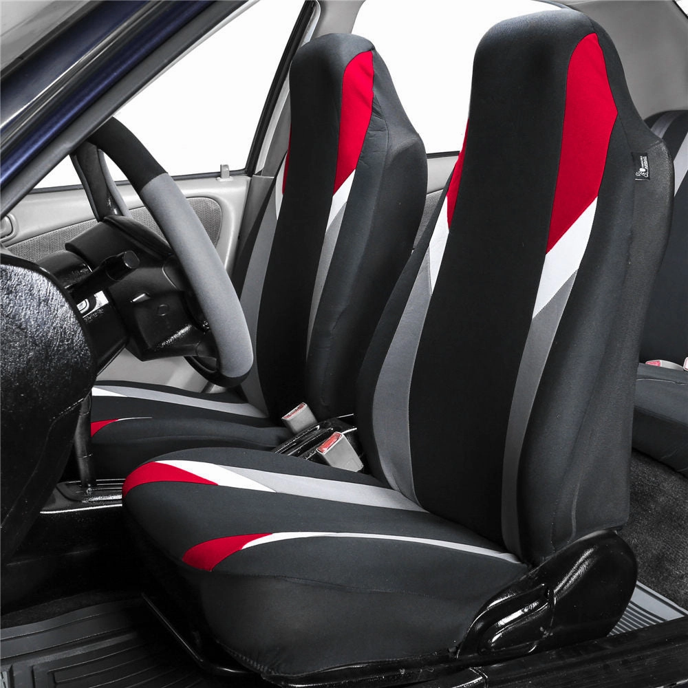Supreme Modernistic Car Seat Covers - Full Set Red