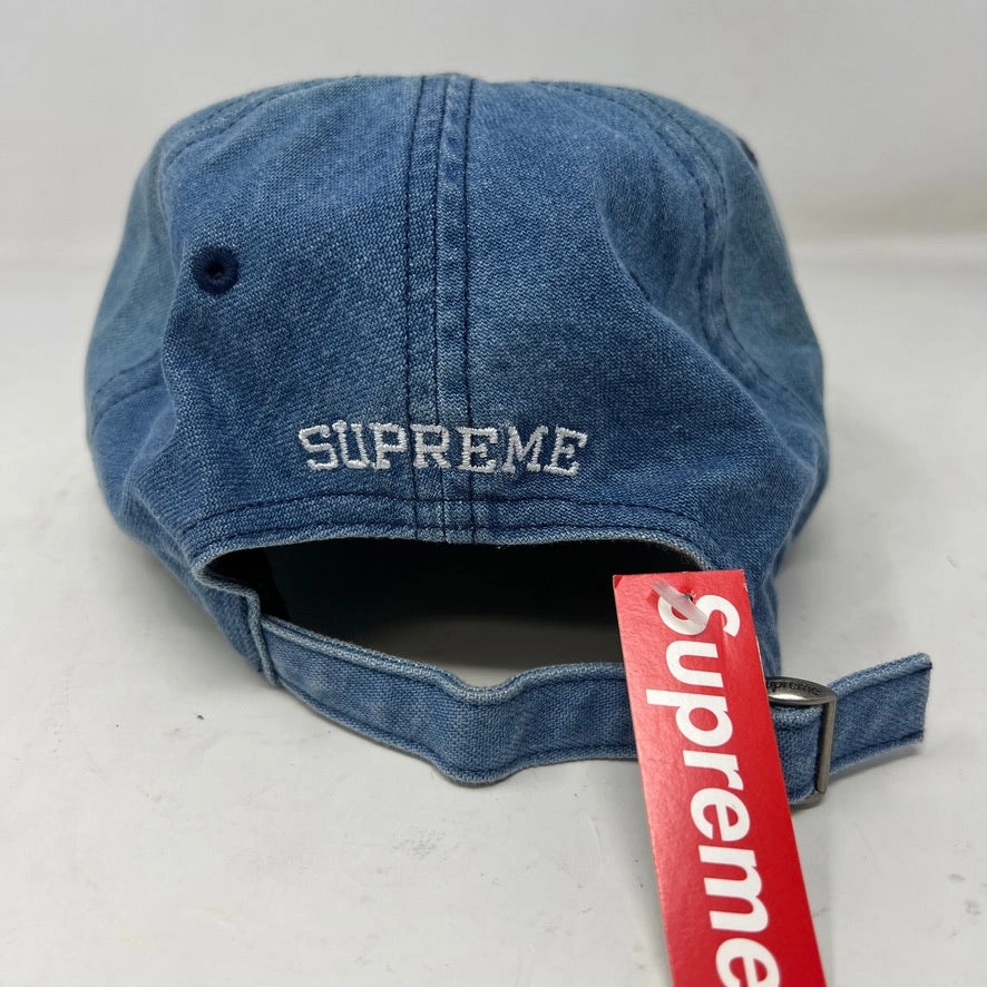 Supreme Multi Color Logo 6-Panel Light Denim