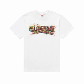 Supreme Paint Logo Tee - White
