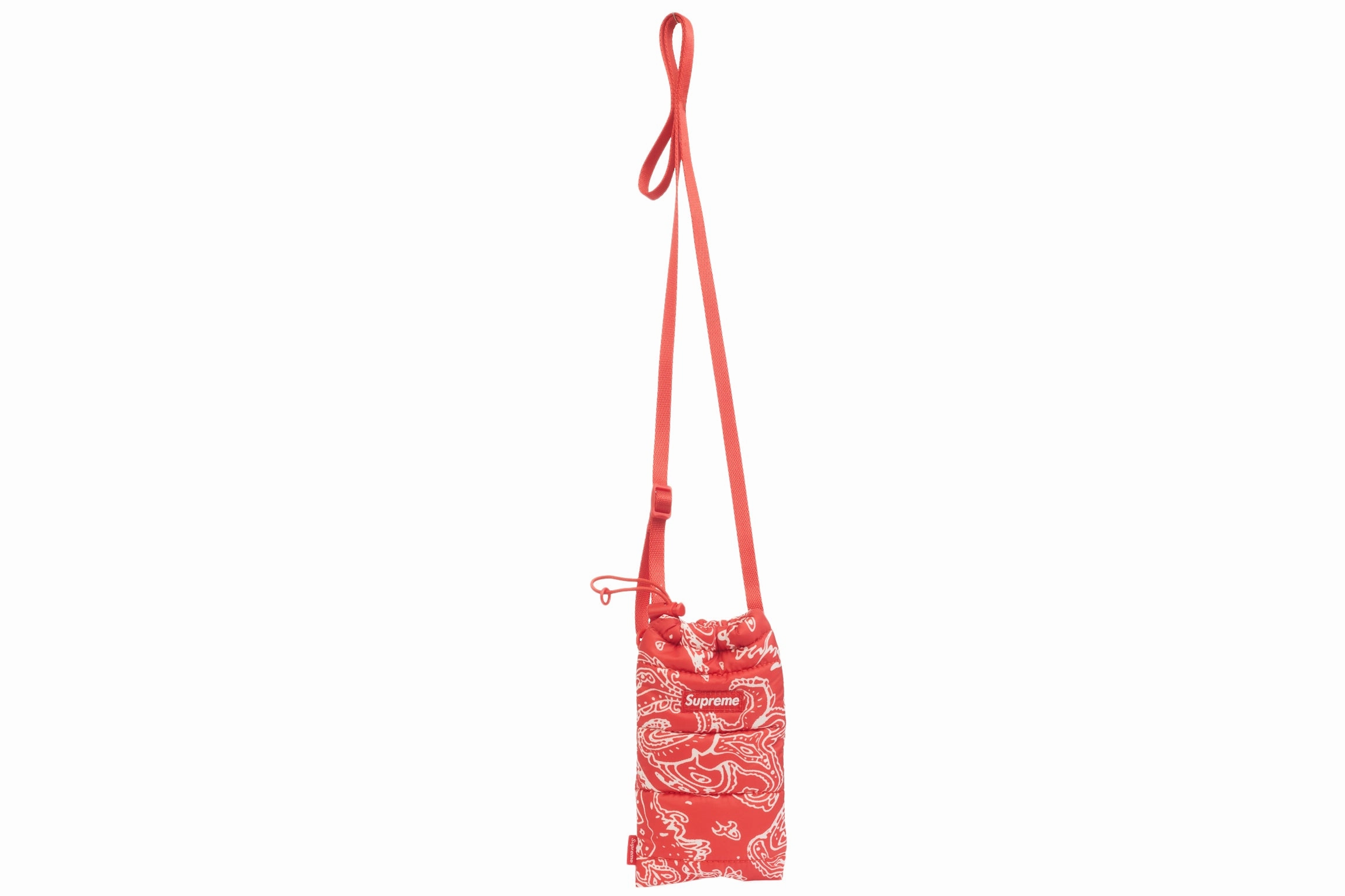Supreme Puffer Neck Pouch Red Paisley