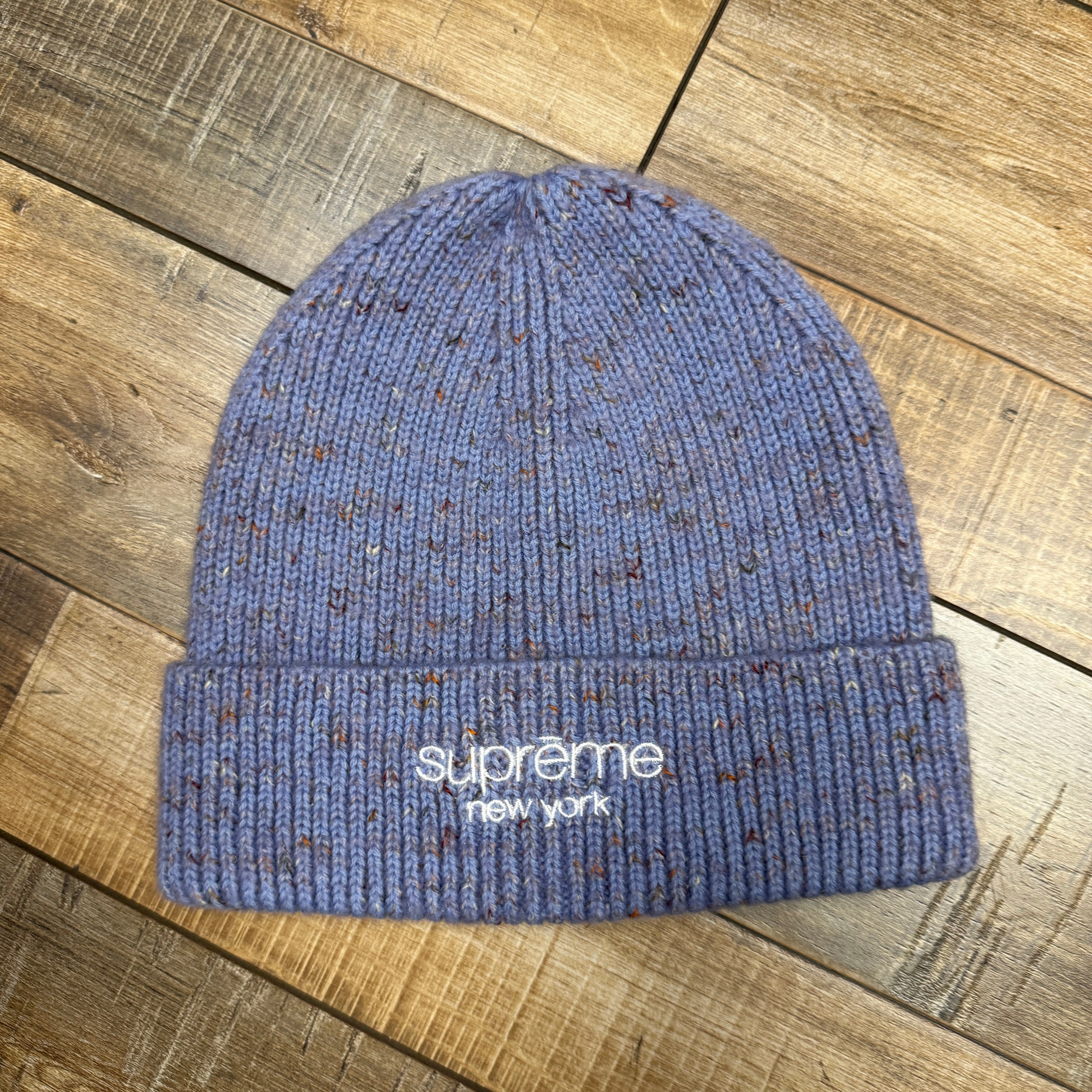 Supreme Rainbow Speckle Beanie (FW22) Light Blue