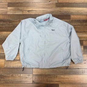 Supreme Reflective Pinstripe Track Jacket Light Blue