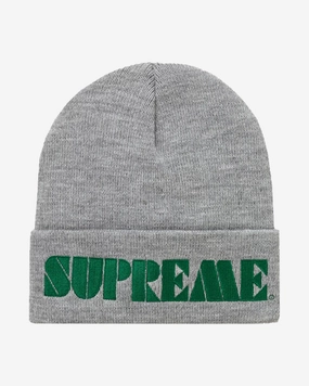 SUPREME SS24 STENCIL BEANIE GREY ONE SIZE