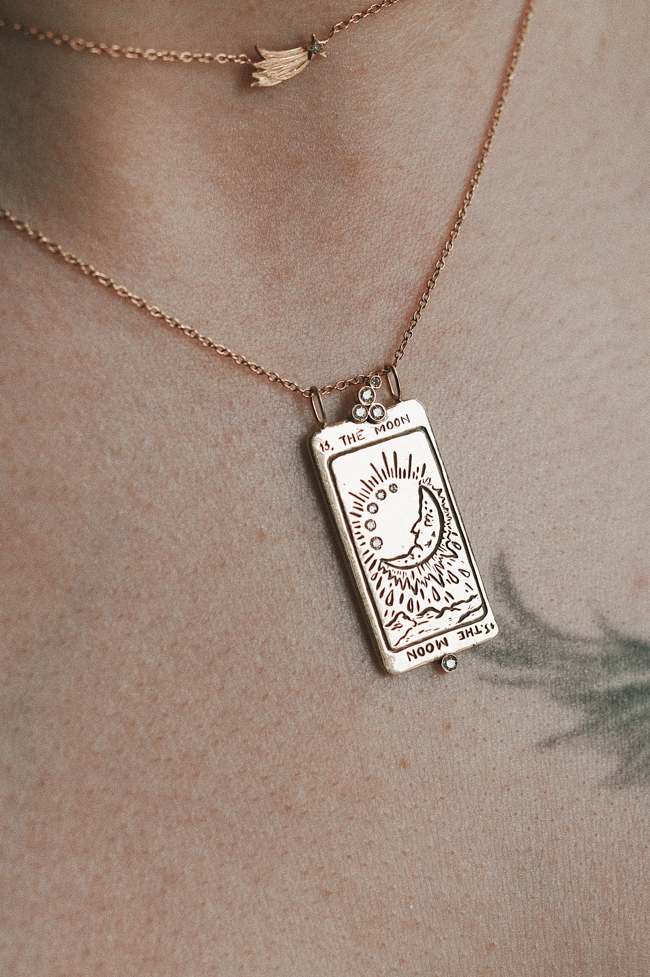 Supreme The Moon Tarot Card Necklace - READY-TO-SHIP