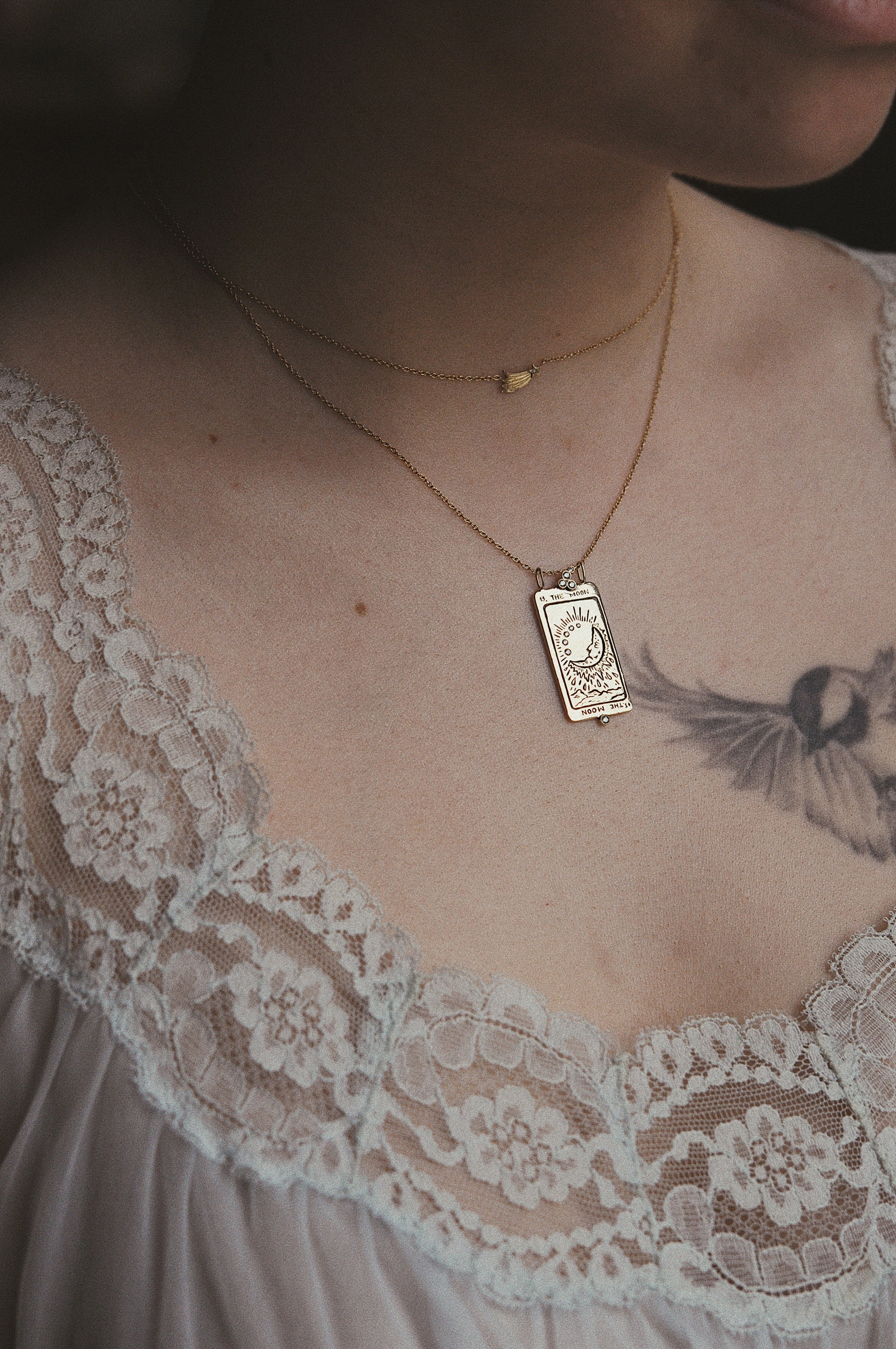 Supreme The Moon Tarot Card Necklace - READY-TO-SHIP