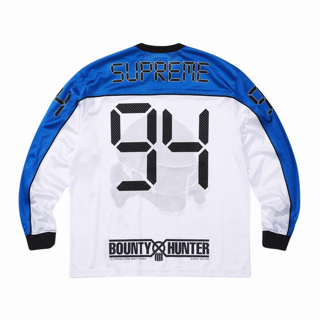 Supreme x Bounty Hunter Mesh Moto Jersey – Metallic Blue