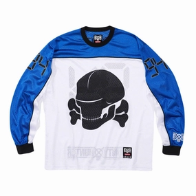 Supreme x Bounty Hunter Mesh Moto Jersey – Metallic Blue