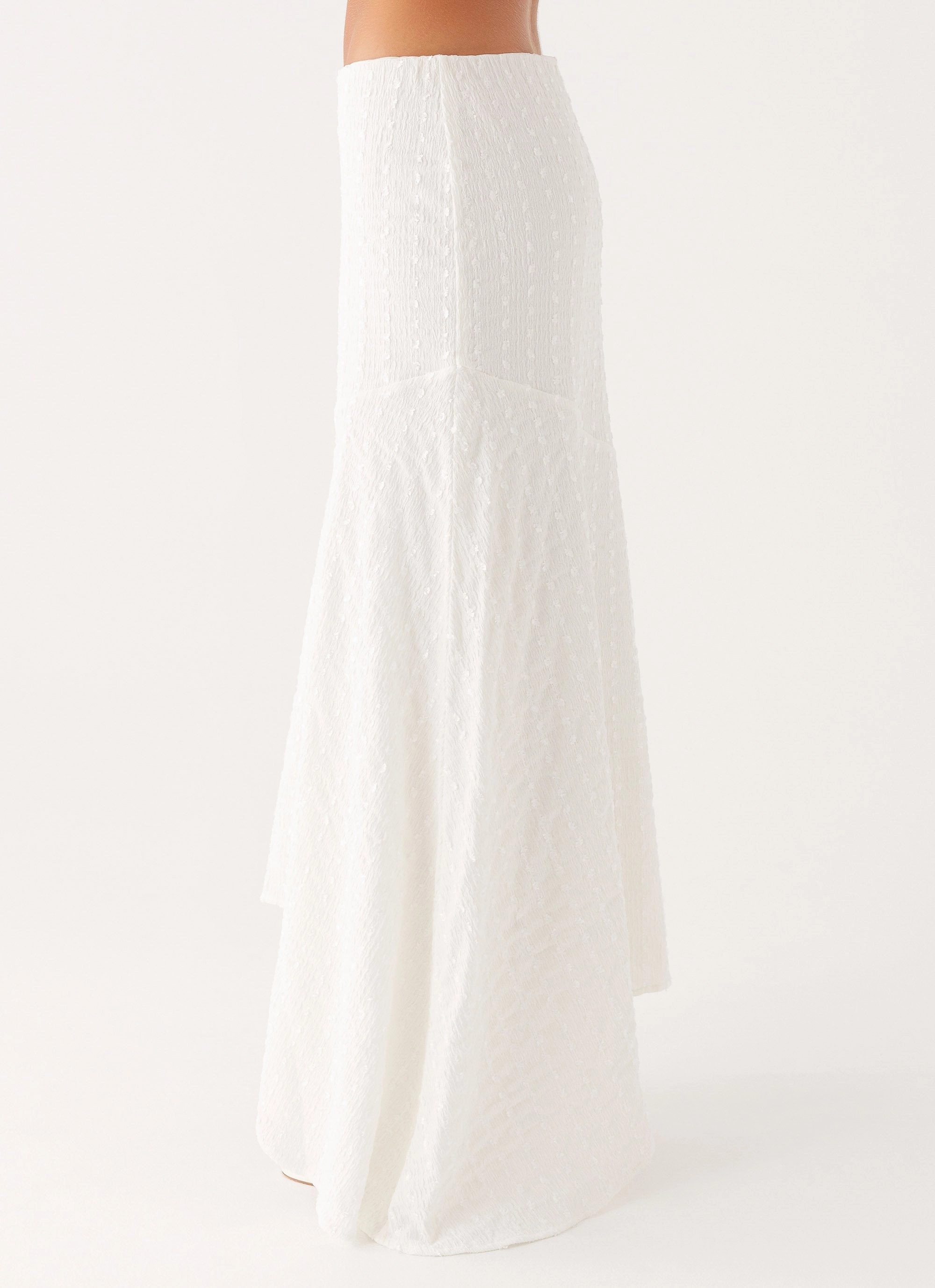Tayah Asymmetrical Maxi Skirt - White