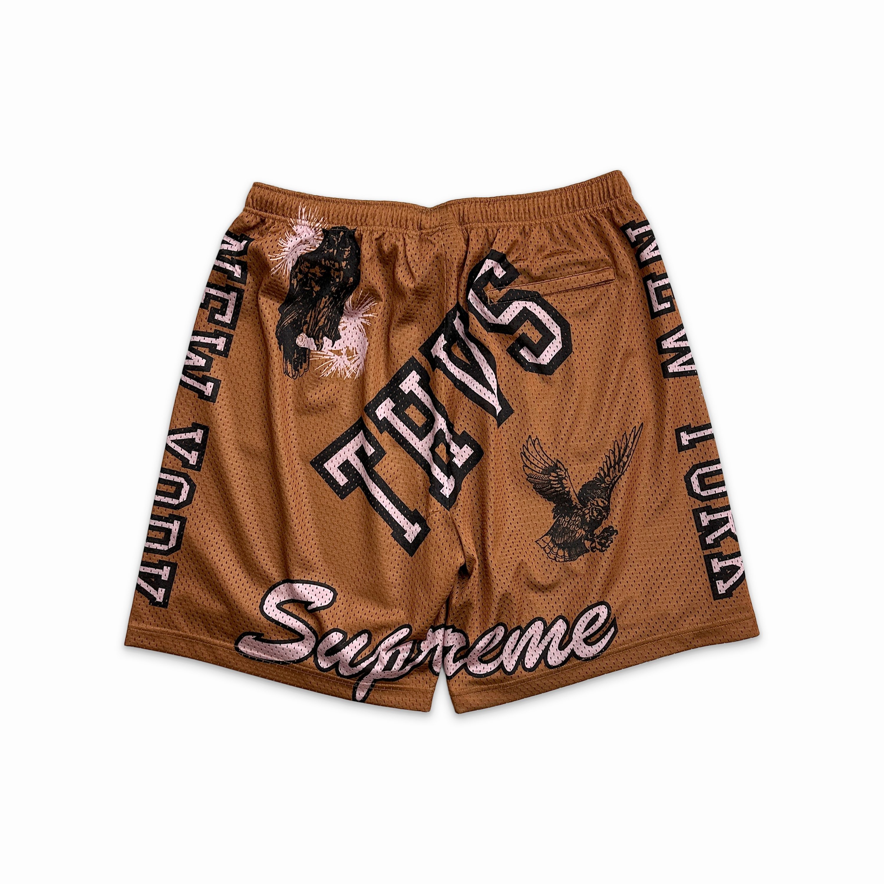 Varsity Mesh Shorts Rust Brown