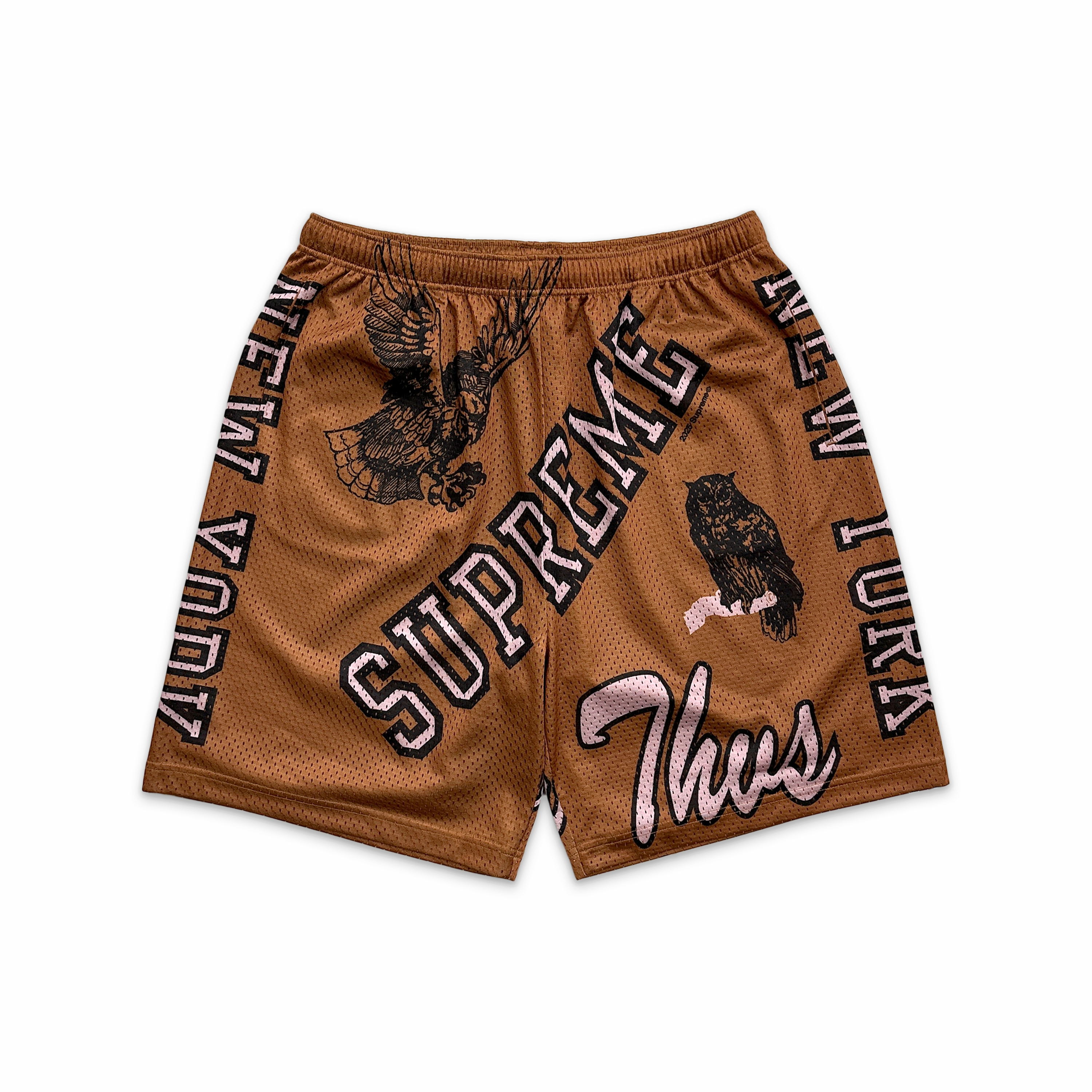 Varsity Mesh Shorts Rust Brown