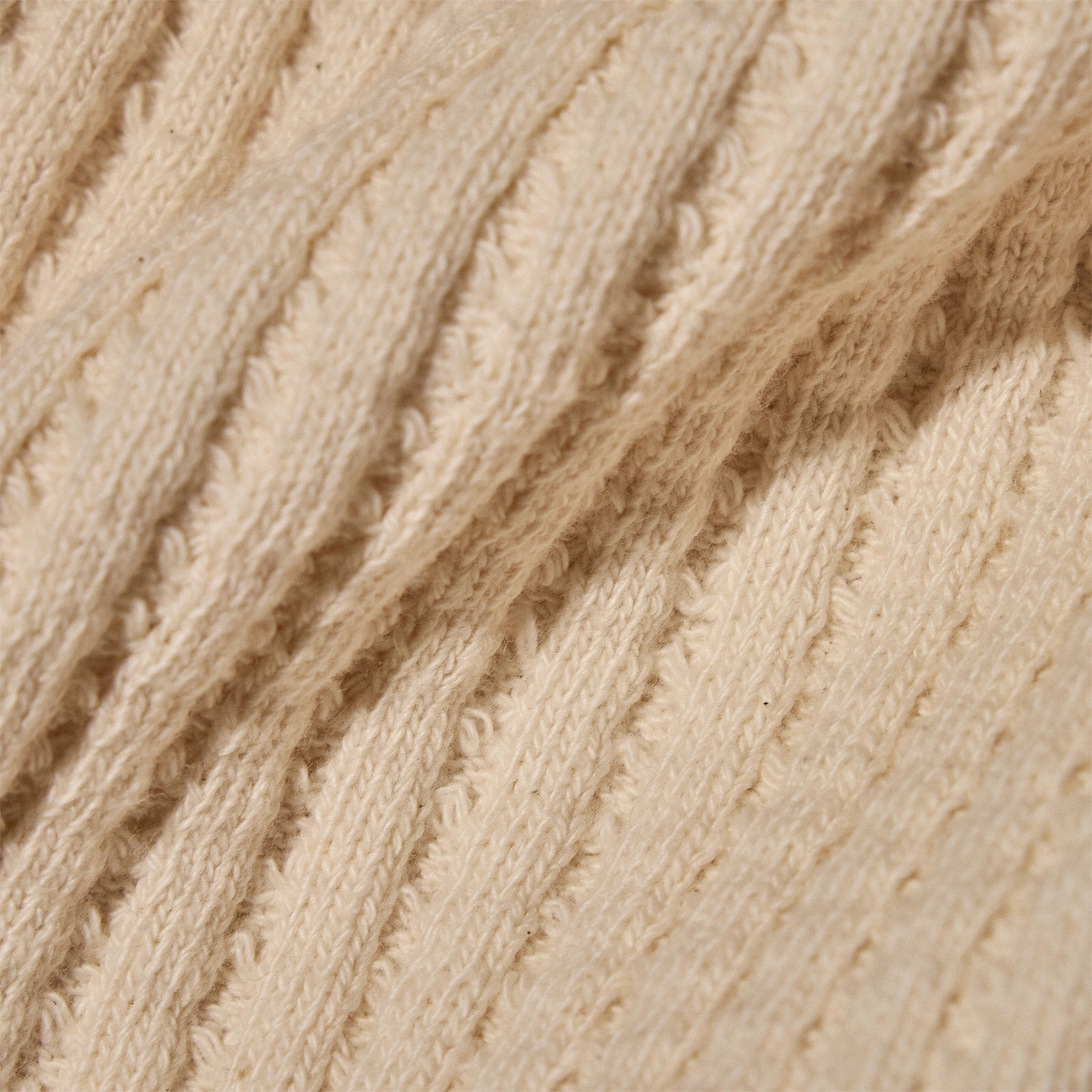 Waffle Knit Sweatshirt - Natural