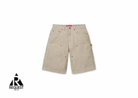 Washed Corduroy Double Knee Shorts Tan
