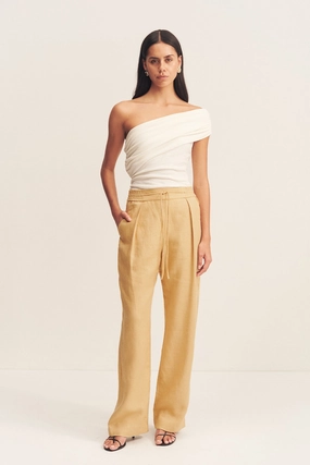 WELLINGTON ELASTICATED RELAXED PANT - ALMOND